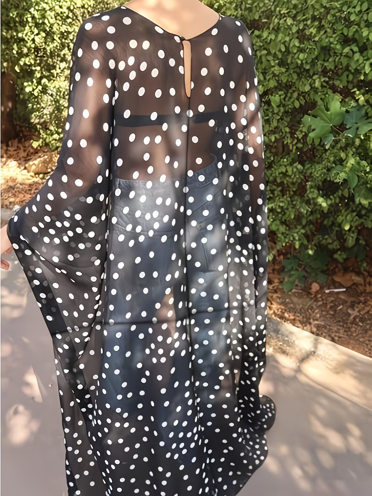 POLKA DOT CHIFFON CAPE