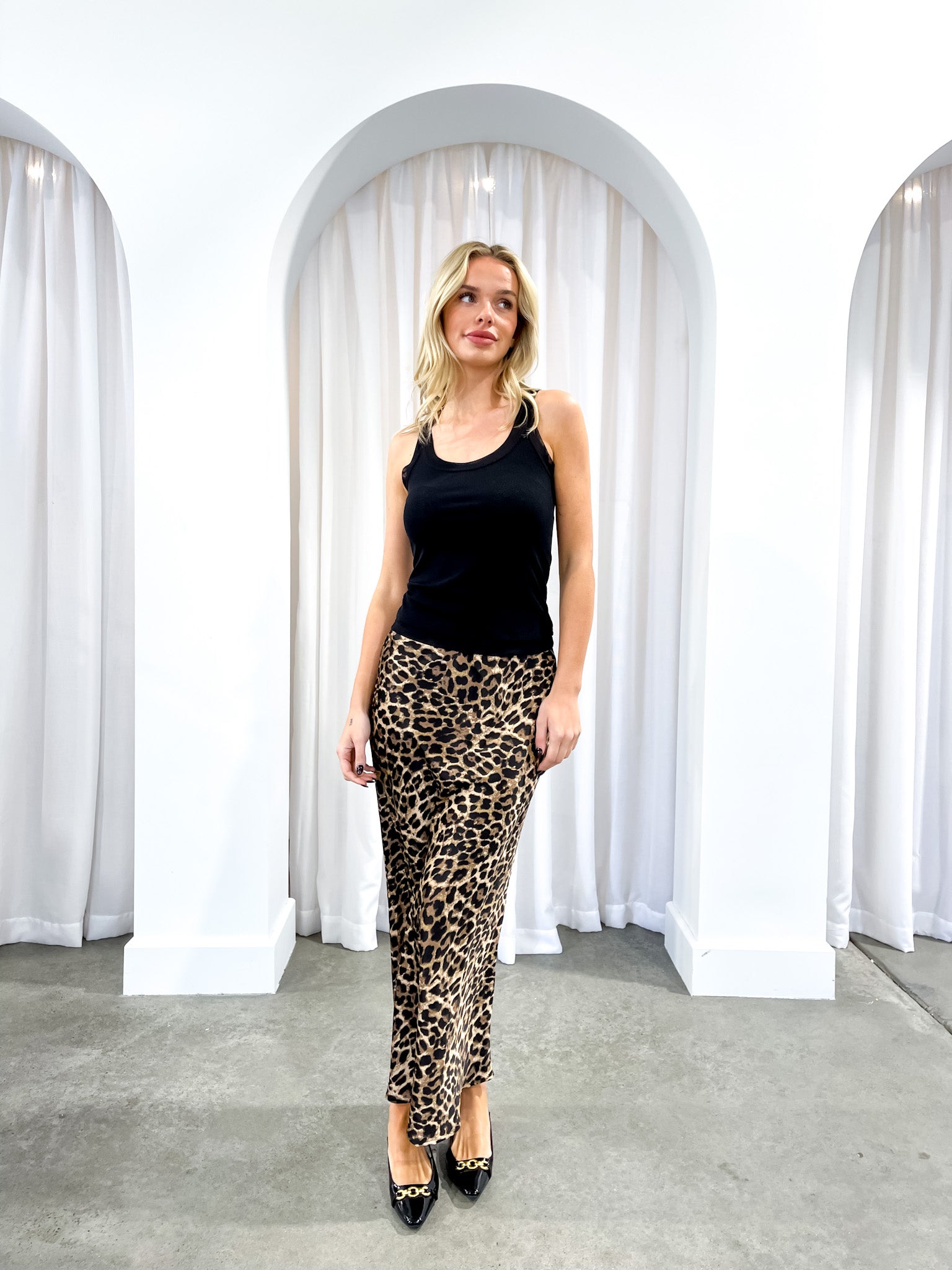 LEO SATIN BIAS SKIRT