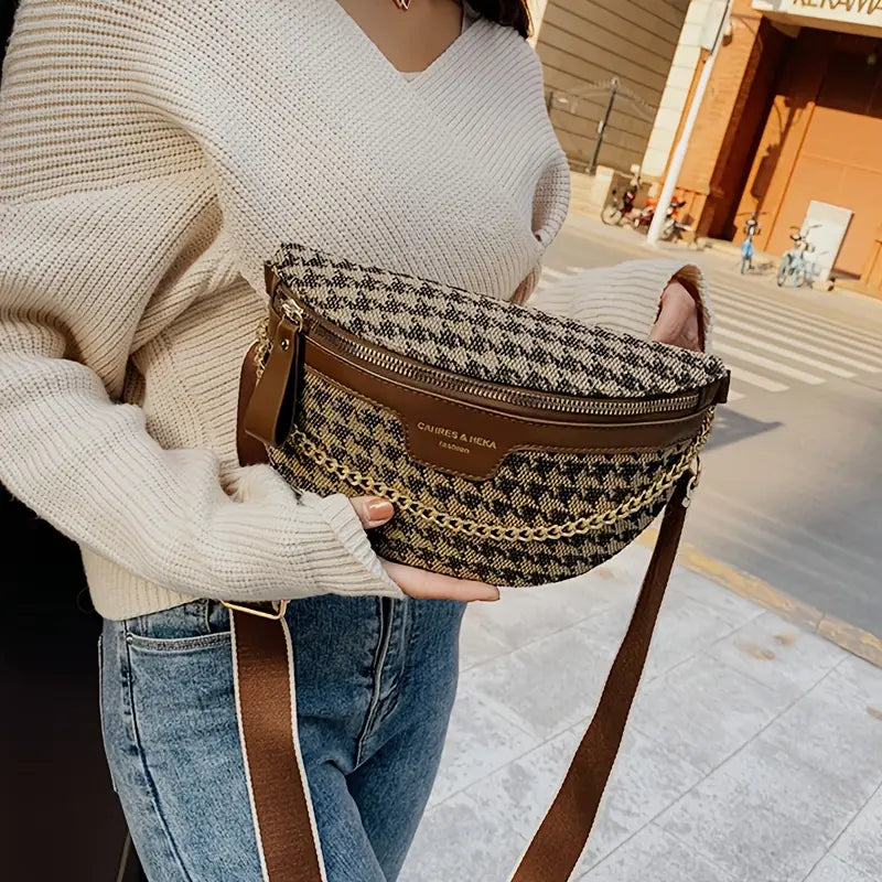 TWEED CANVAS CROSSBODY BAG