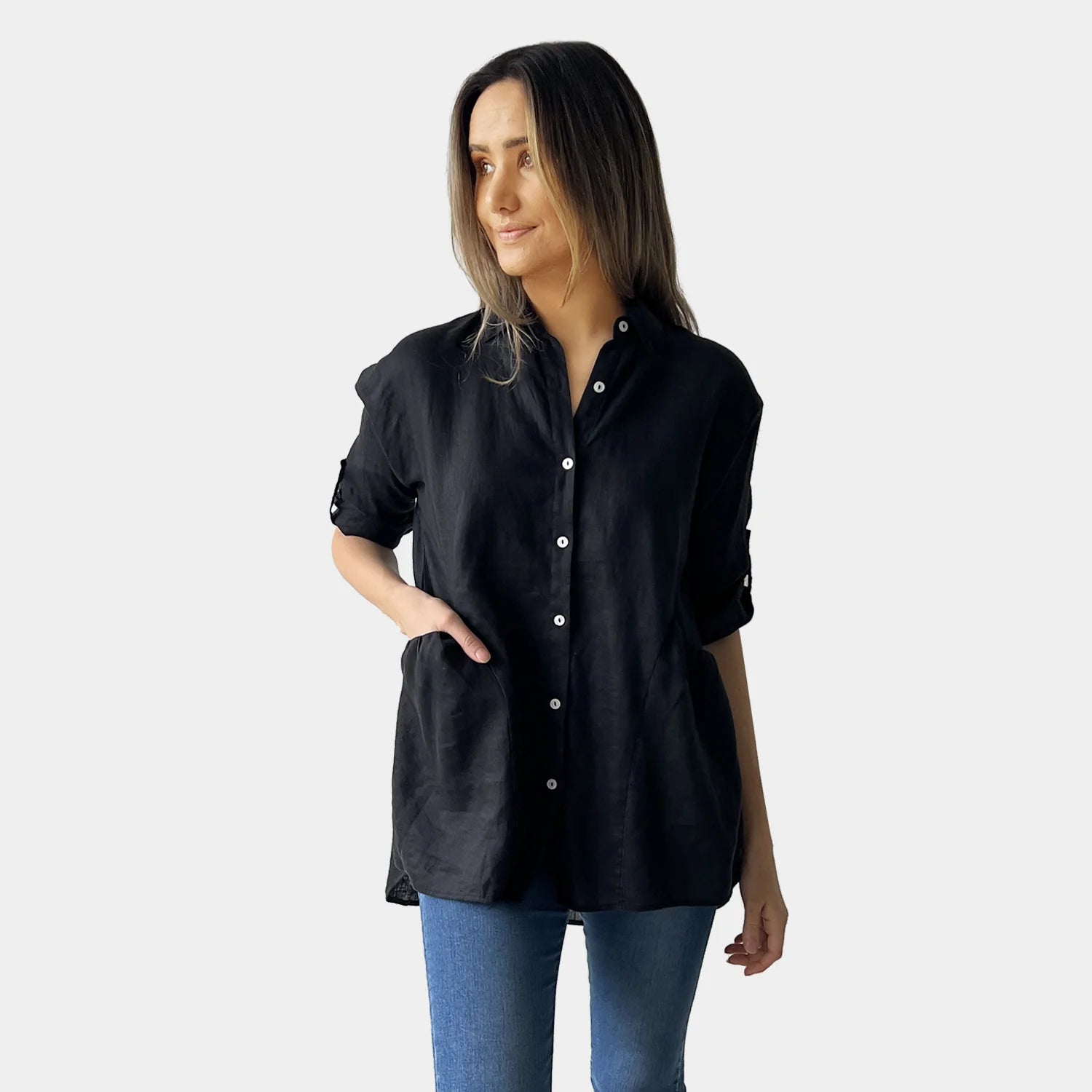 LINEN POCKET SHIRT