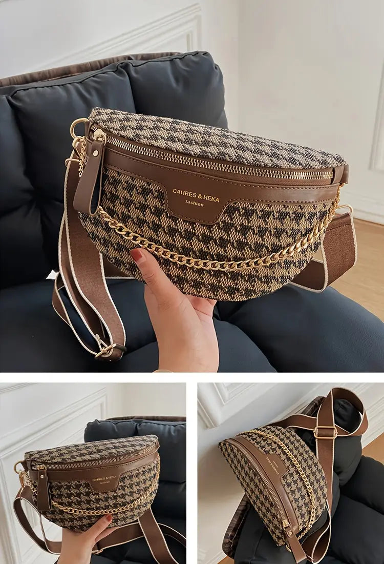 TWEED CANVAS CROSSBODY BAG