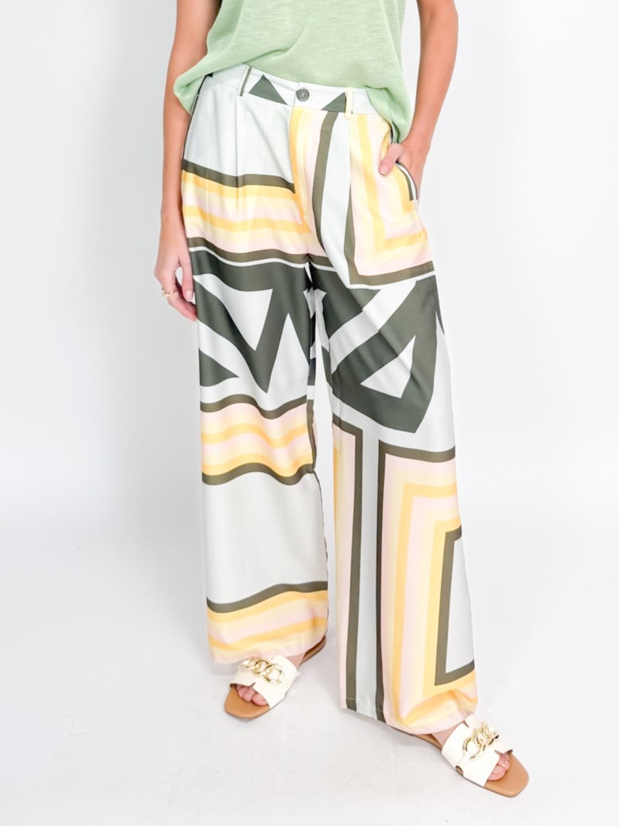 SAGE GEO PRINT PANTS
