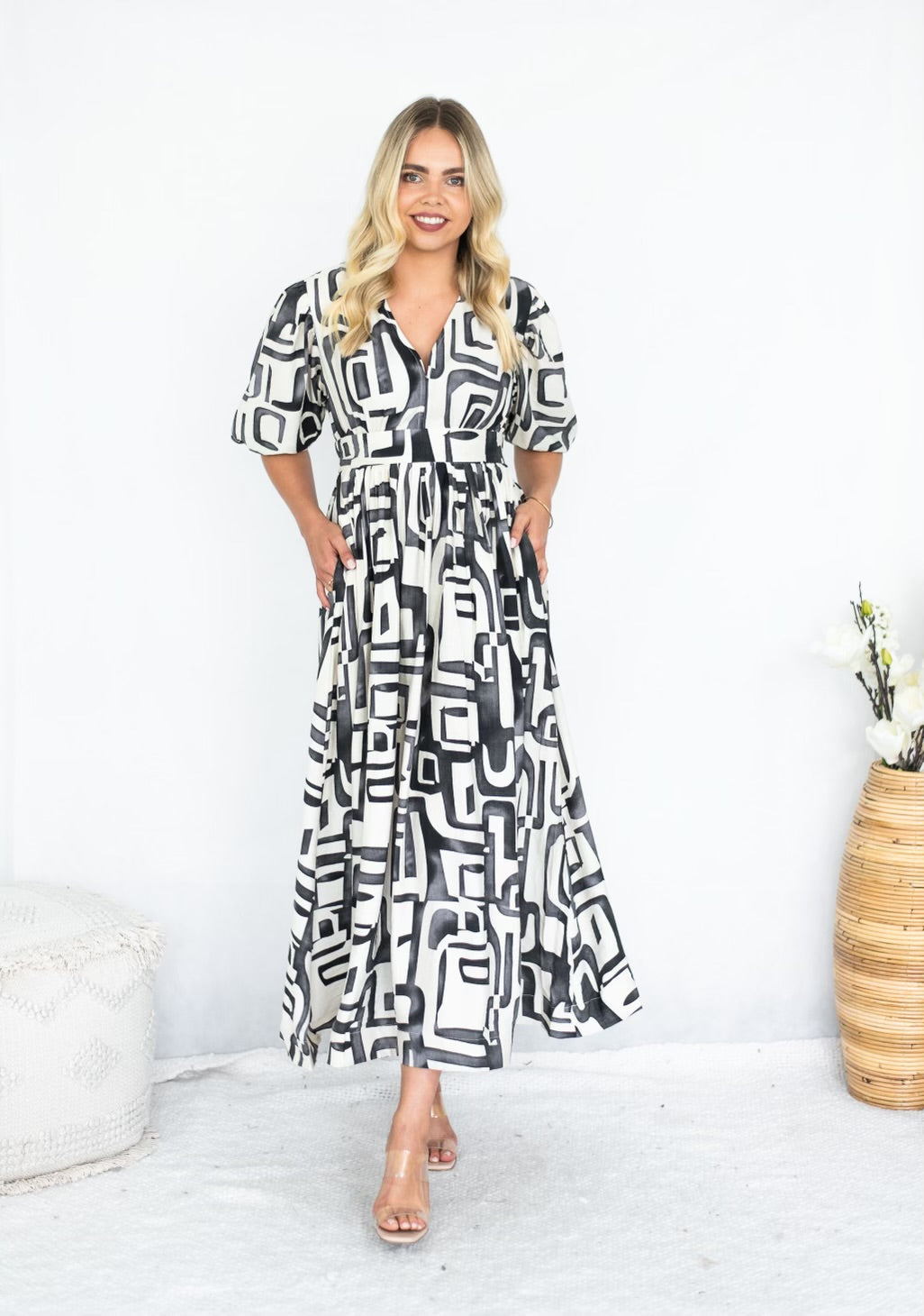 GEOMETRIC  AVARI MIDI DRESS