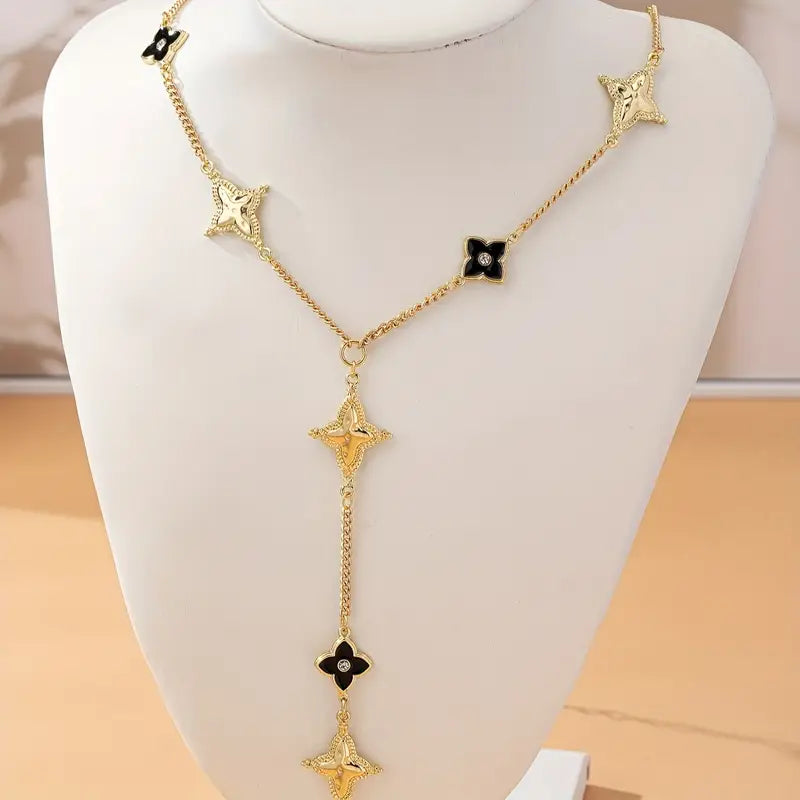 LUCKY CLOVER DROP NECKLACE