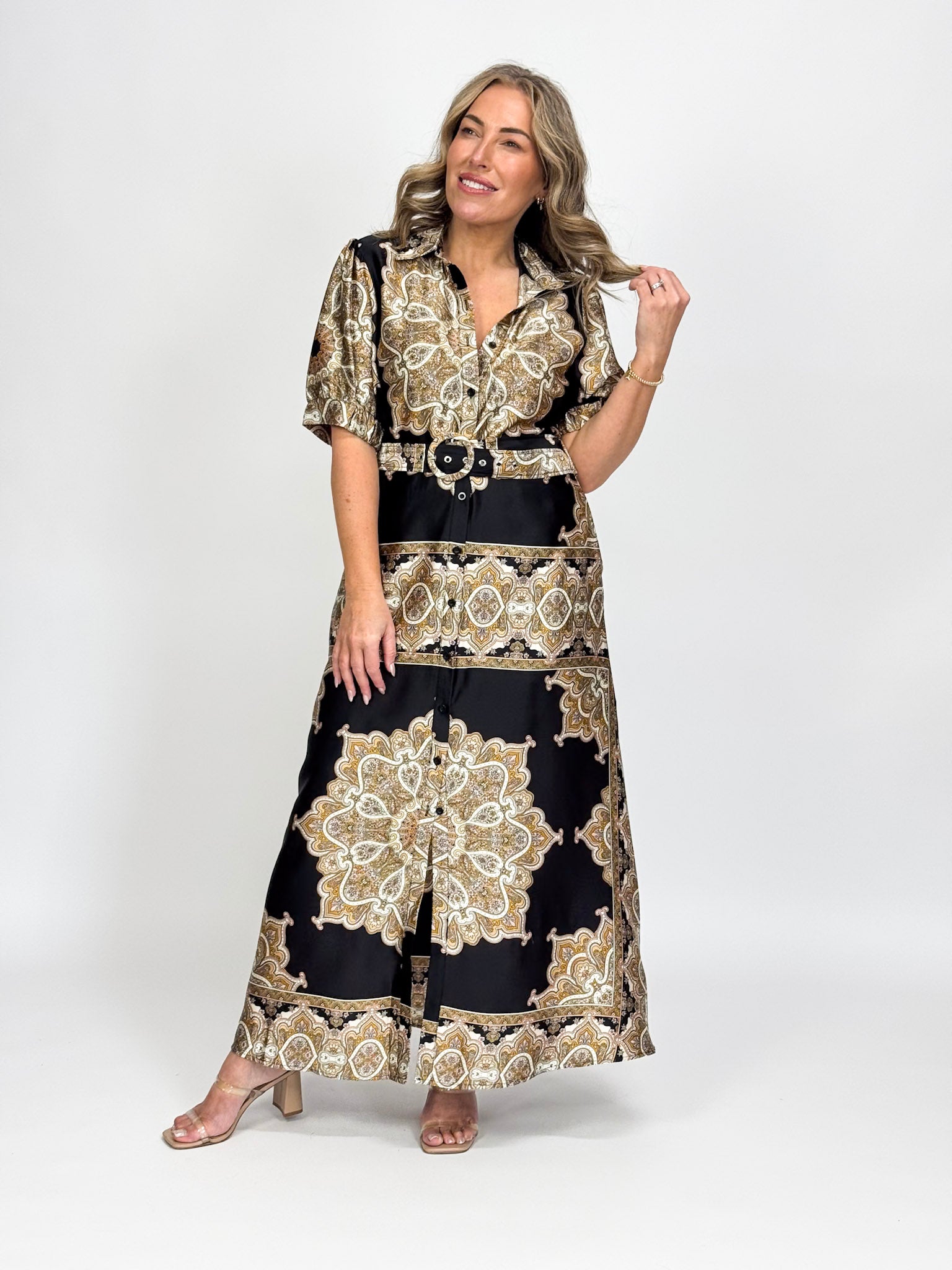 JEWEL SATIN DRESS