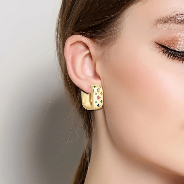 Rectangular Ring Earrings