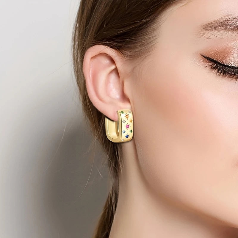 Rectangular Ring Earrings