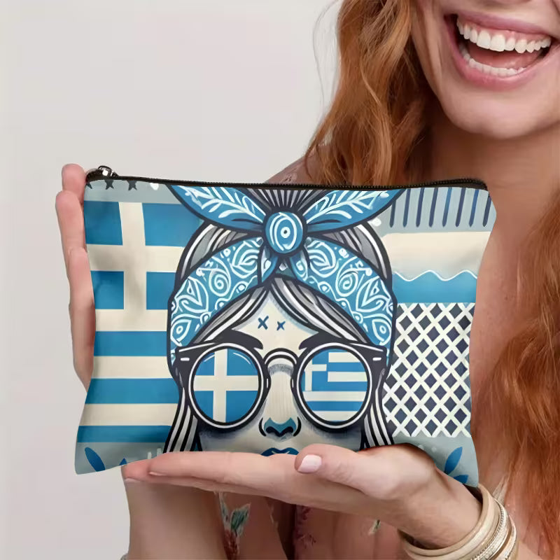 GREEK GIRL MAKEUP POUCH