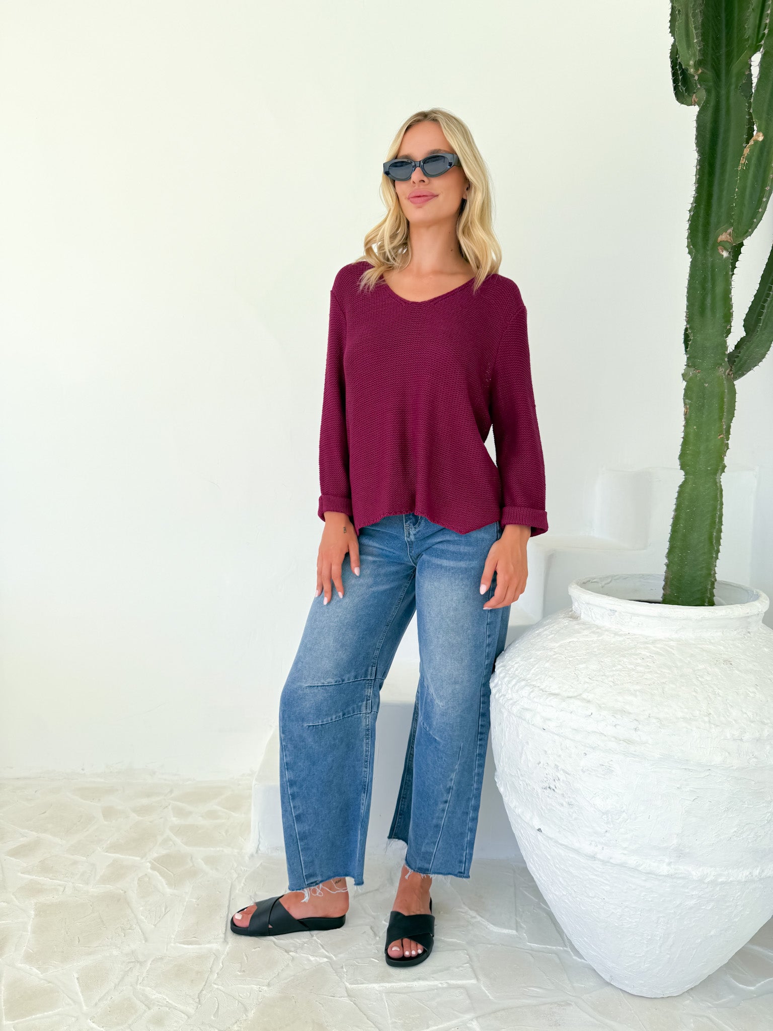 HANNAH LUX KNIT- PLUM