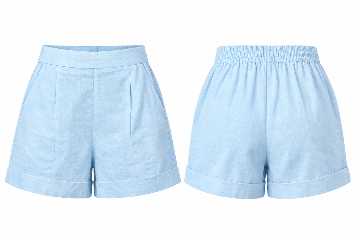High-Waisted Linen Shorts