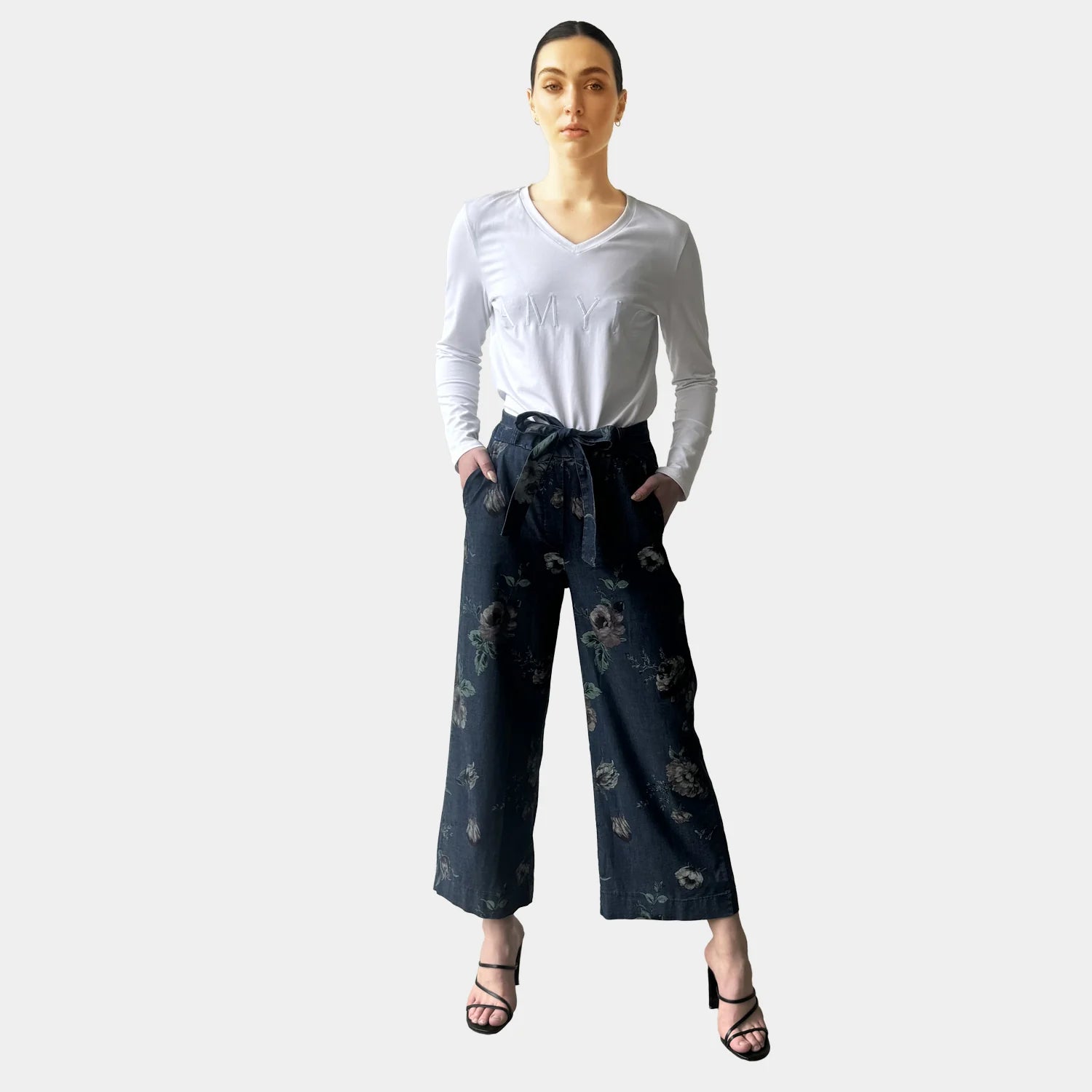 TIE WAIST DENIM PANT