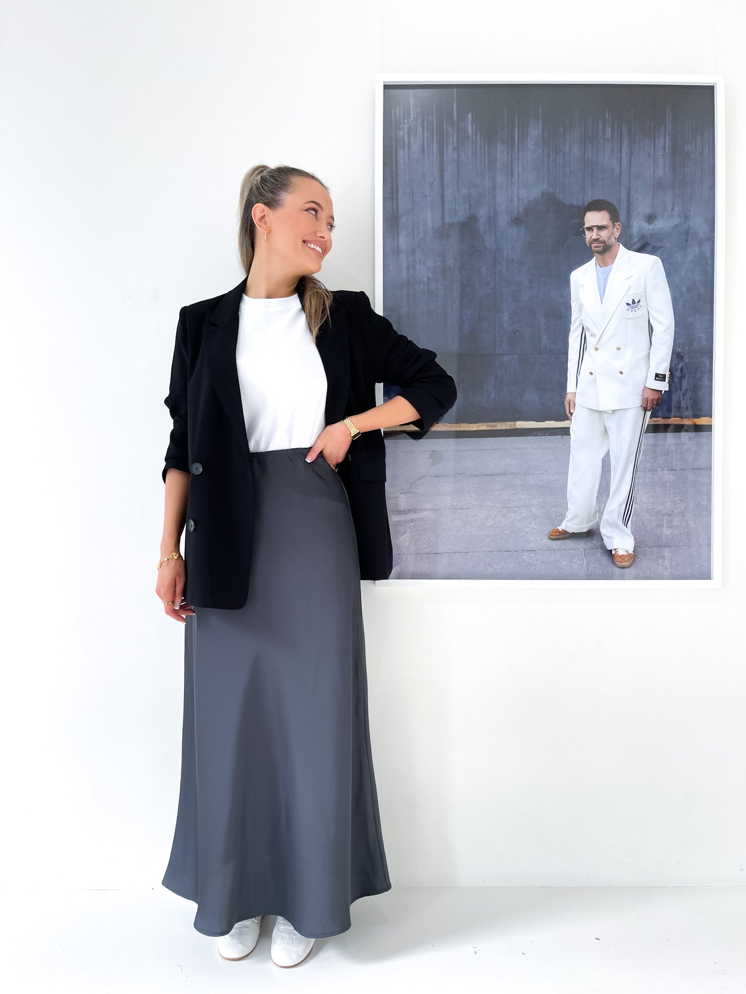 SATIN BIAS SKIRT MAXI