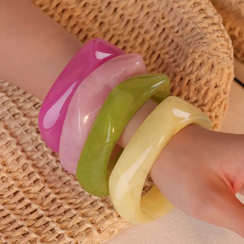 Bright enamel bangles