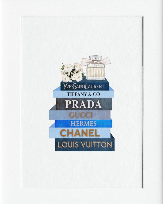 Mounted Print - PINK/ BLUE BOOKS