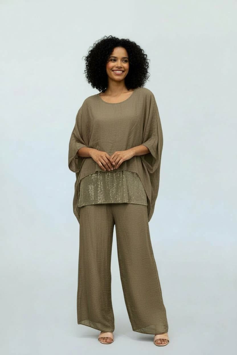 CLAUDIA CHIFFON SEQUIN BLOUSE