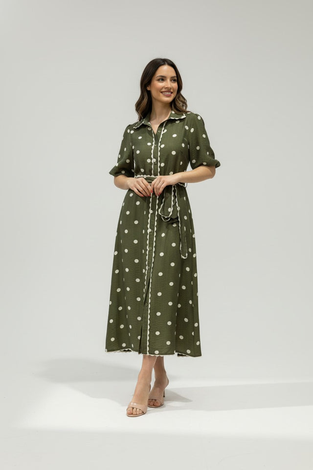 RICKY TRIM SPOT DRESS