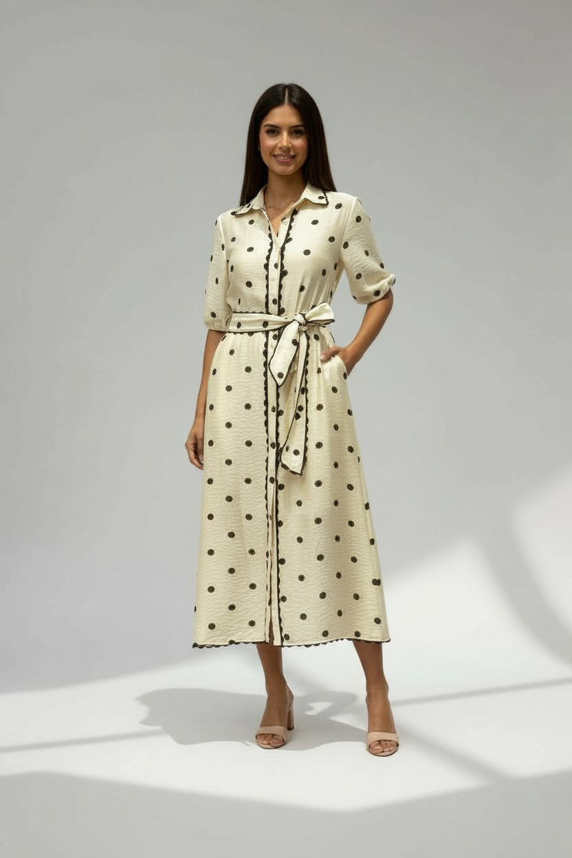 RICKY TRIM SPOT DRESS