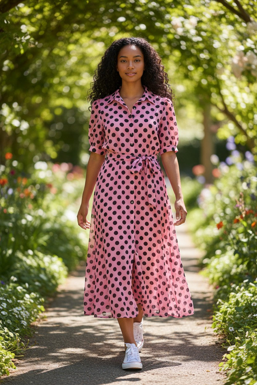 ABIGAIL SPOT SHIRT DRESS