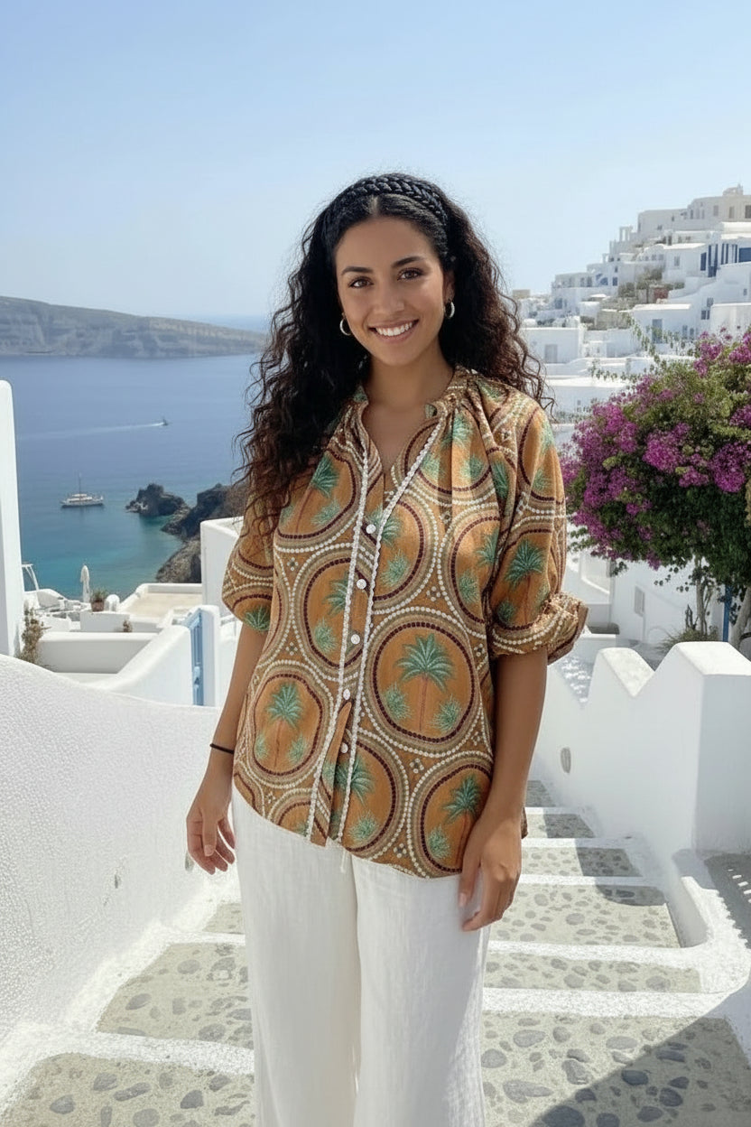 PALM TREE TRIM SHIRT