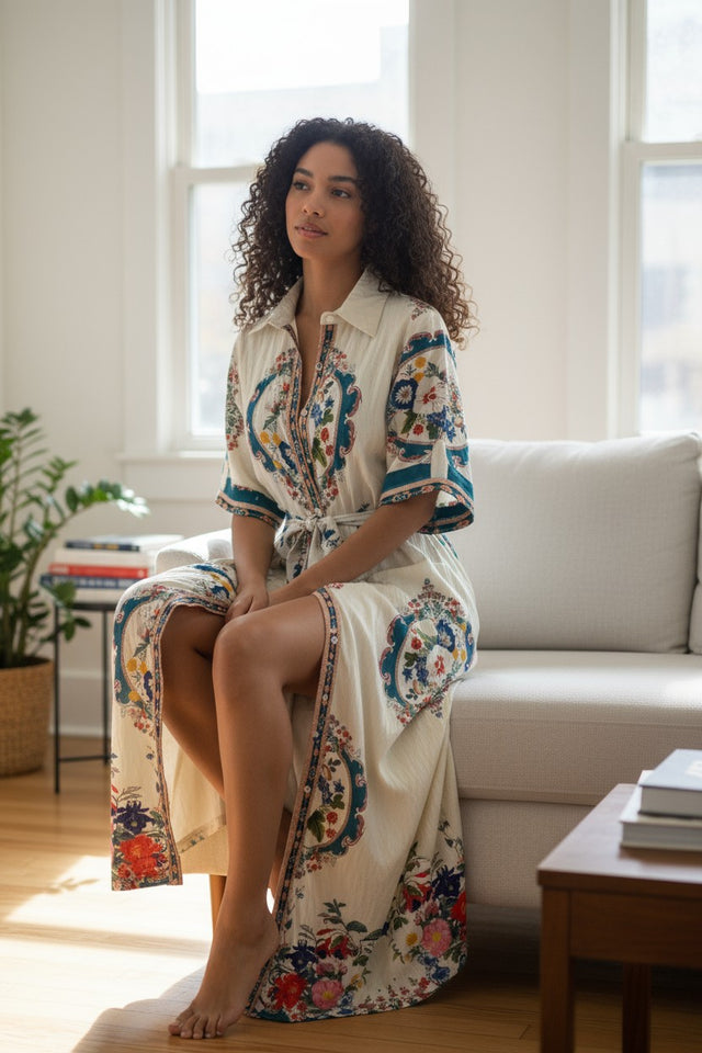 BAROQUE BELTED DRESS