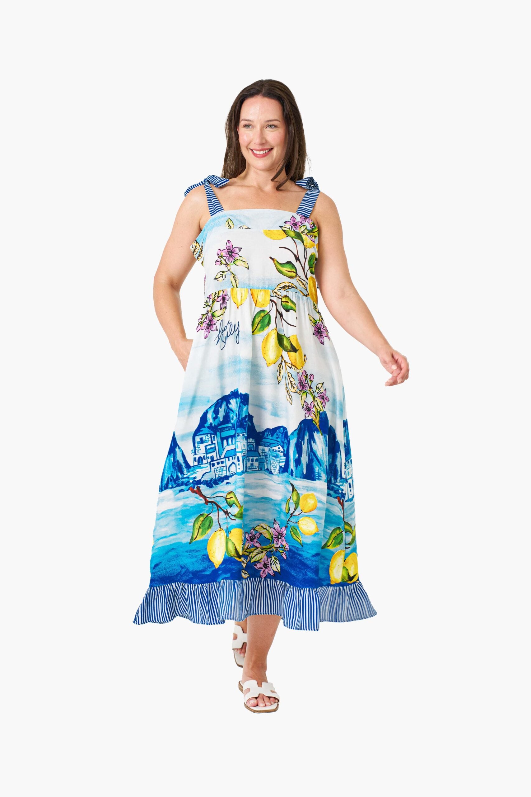 LEMON BREEZE STRAP DRESS