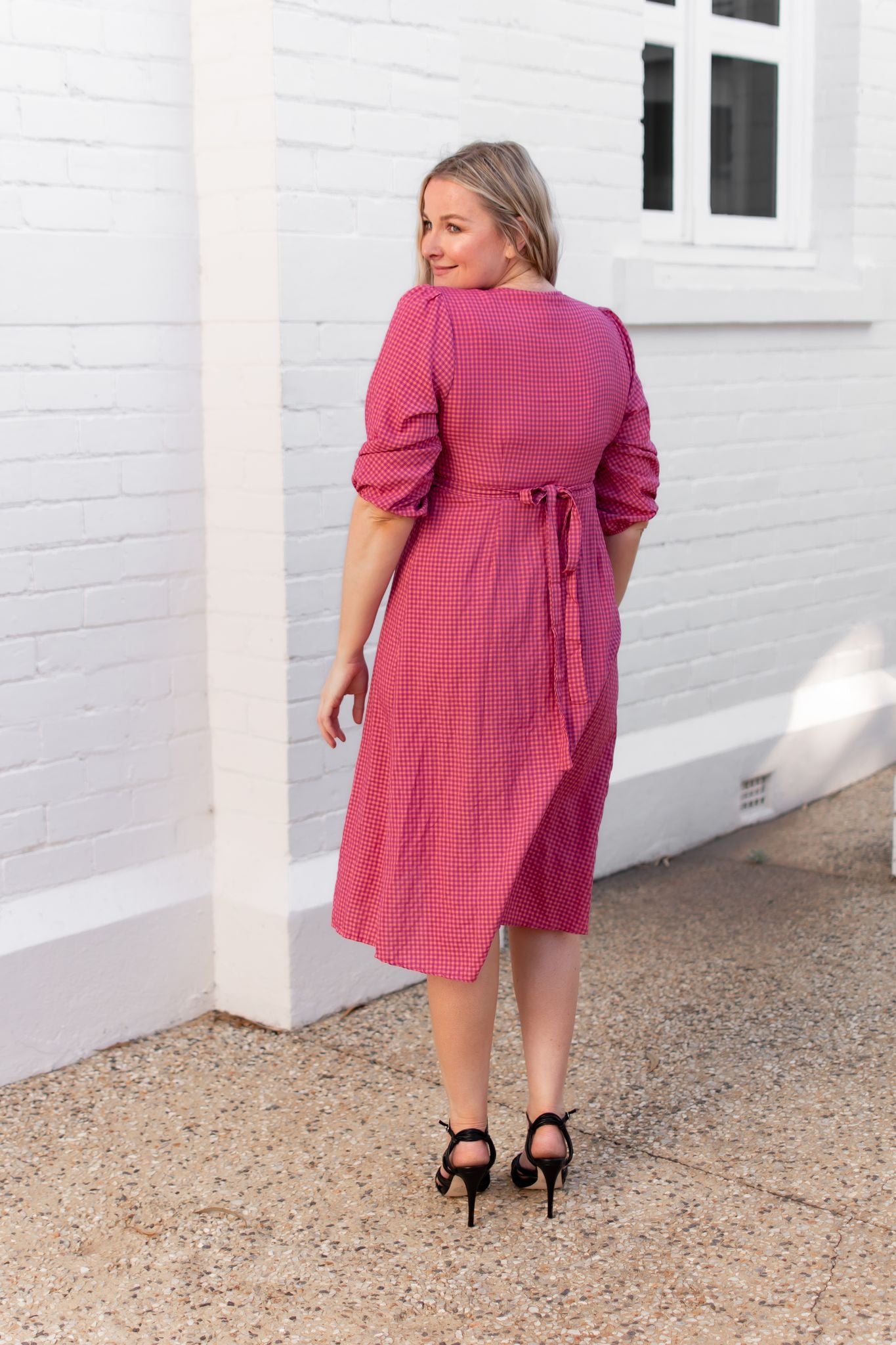 WRAP GINGHAM DRESS
