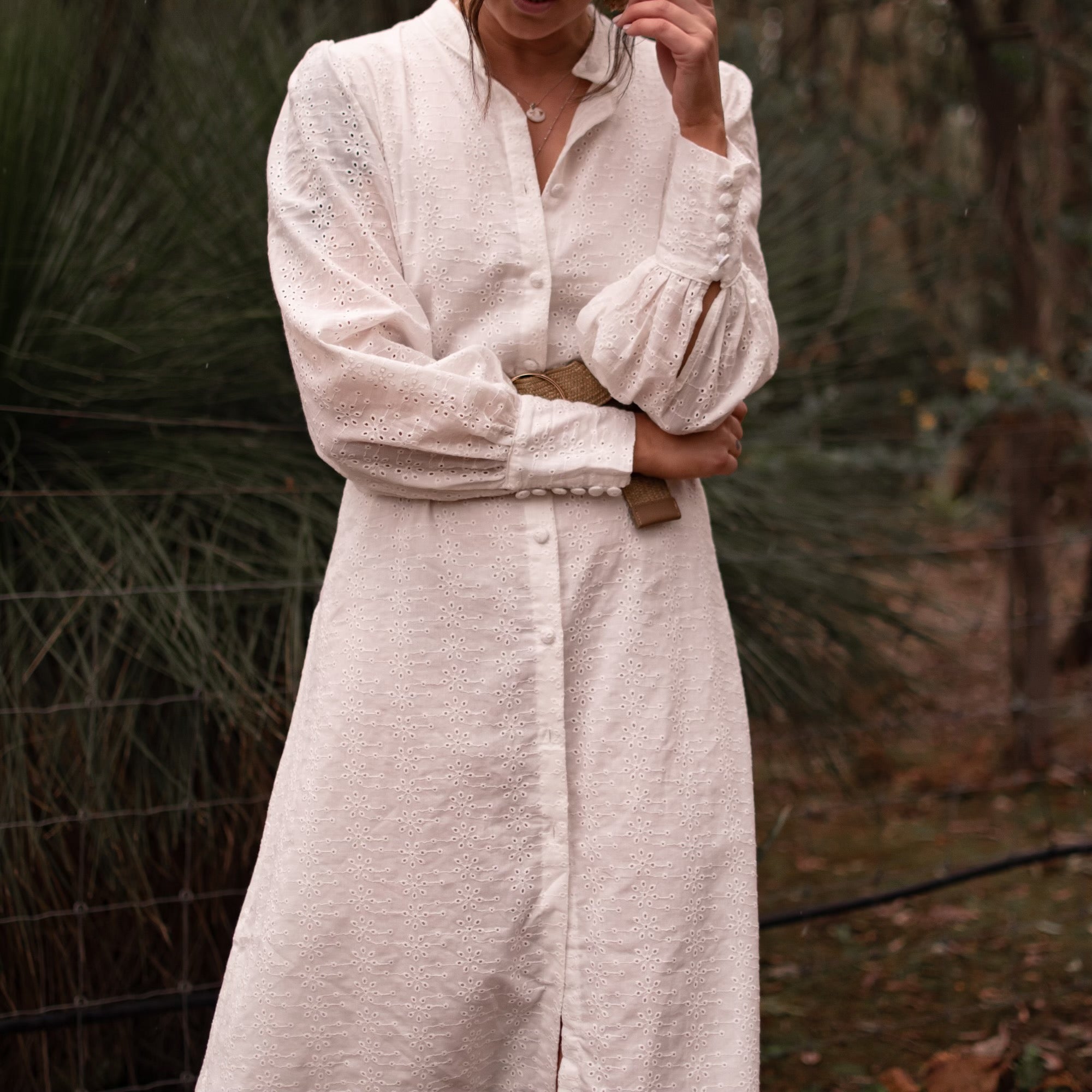 BRODERIE ANGLAISE SHIRT DRESS