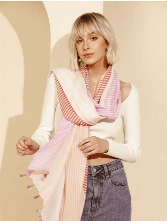 CARLIE COLOURBLOCK LIGHTWEIGHT SCARF