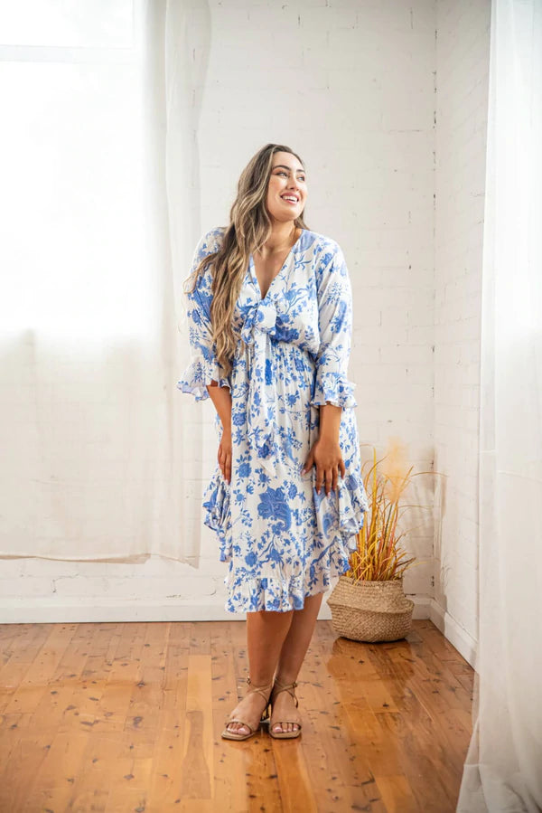 Arielle Tie Front Midi Dress