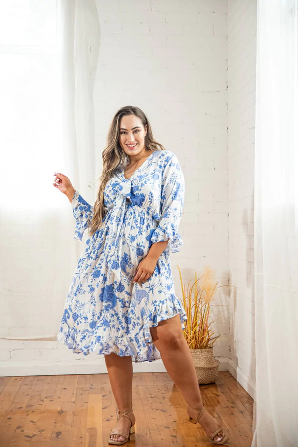 Arielle Tie Front Midi Dress
