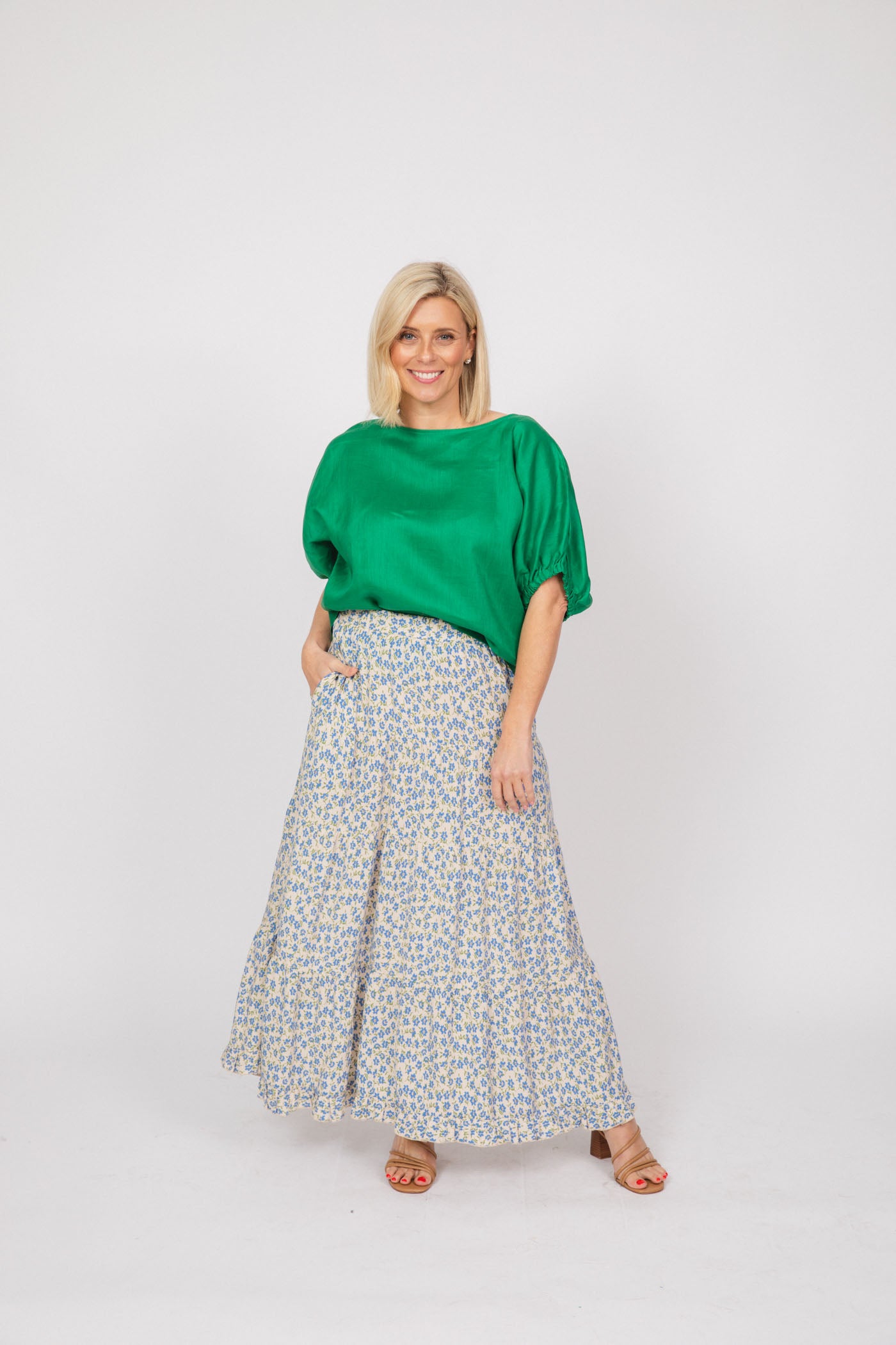 CARMEN SKIRT - BLUE DAISEY
