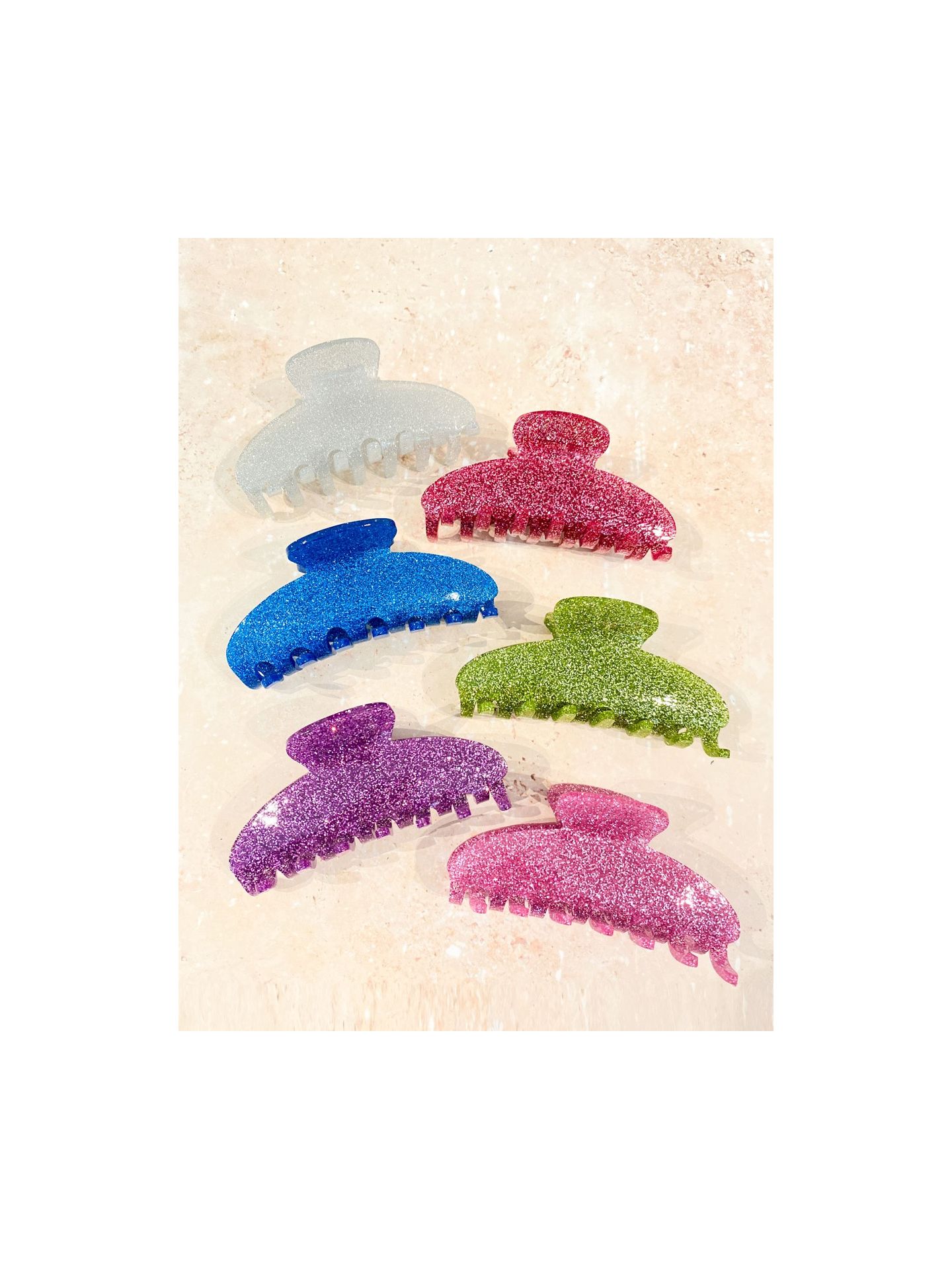 IVY GLITTER ACETATE CLAW CLIP