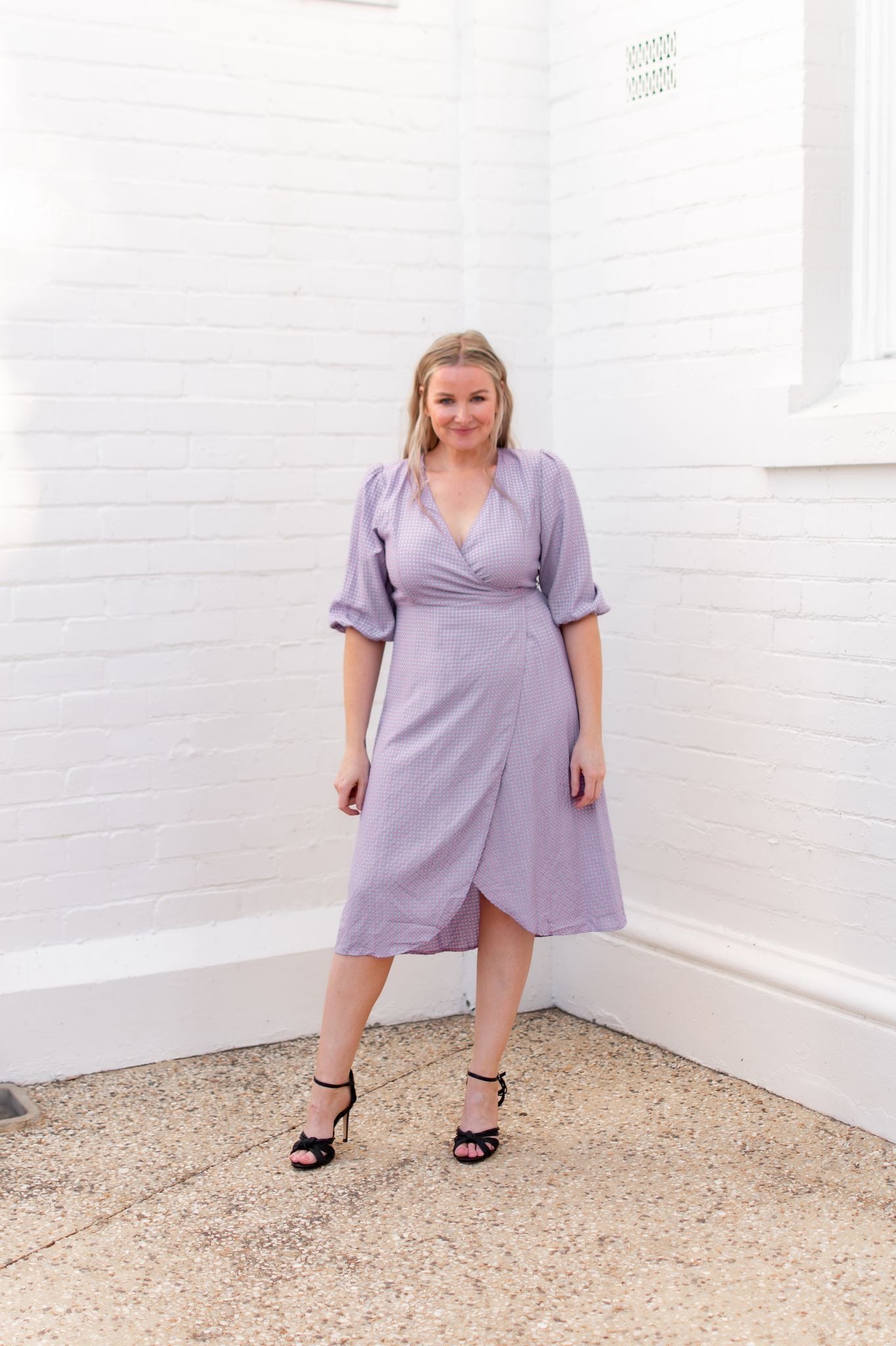WRAP GINGHAM DRESS
