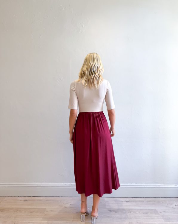 ANABELLA MIDI DRESS- PLUM