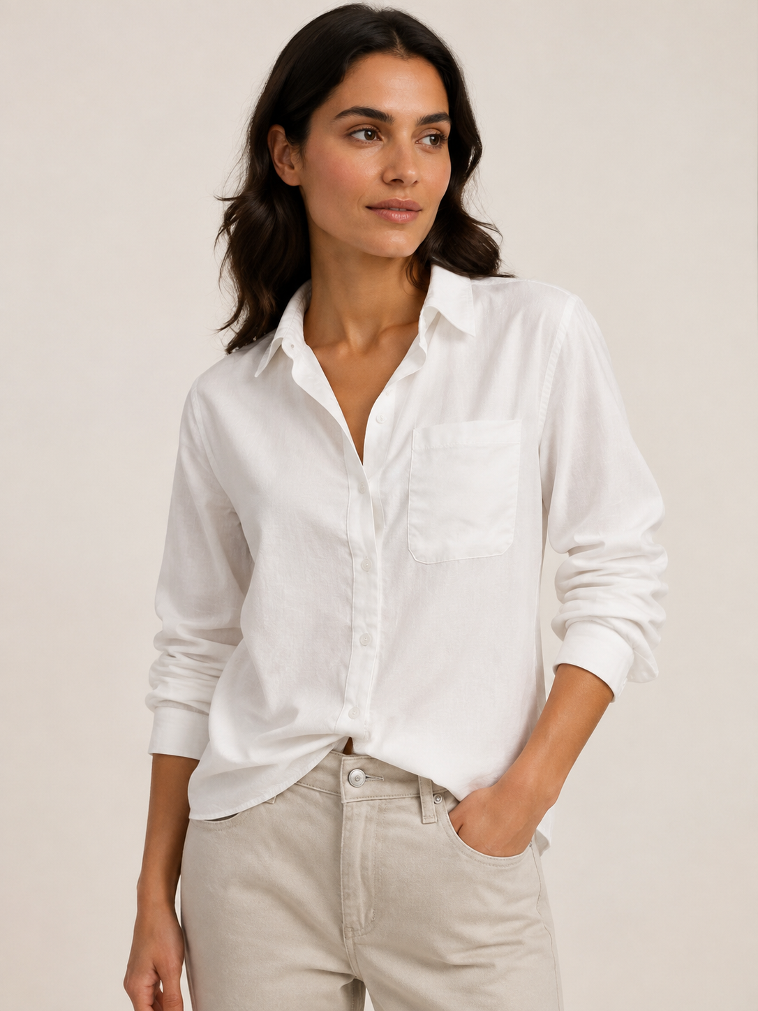 TENCEL TWIST HEM SHIRT