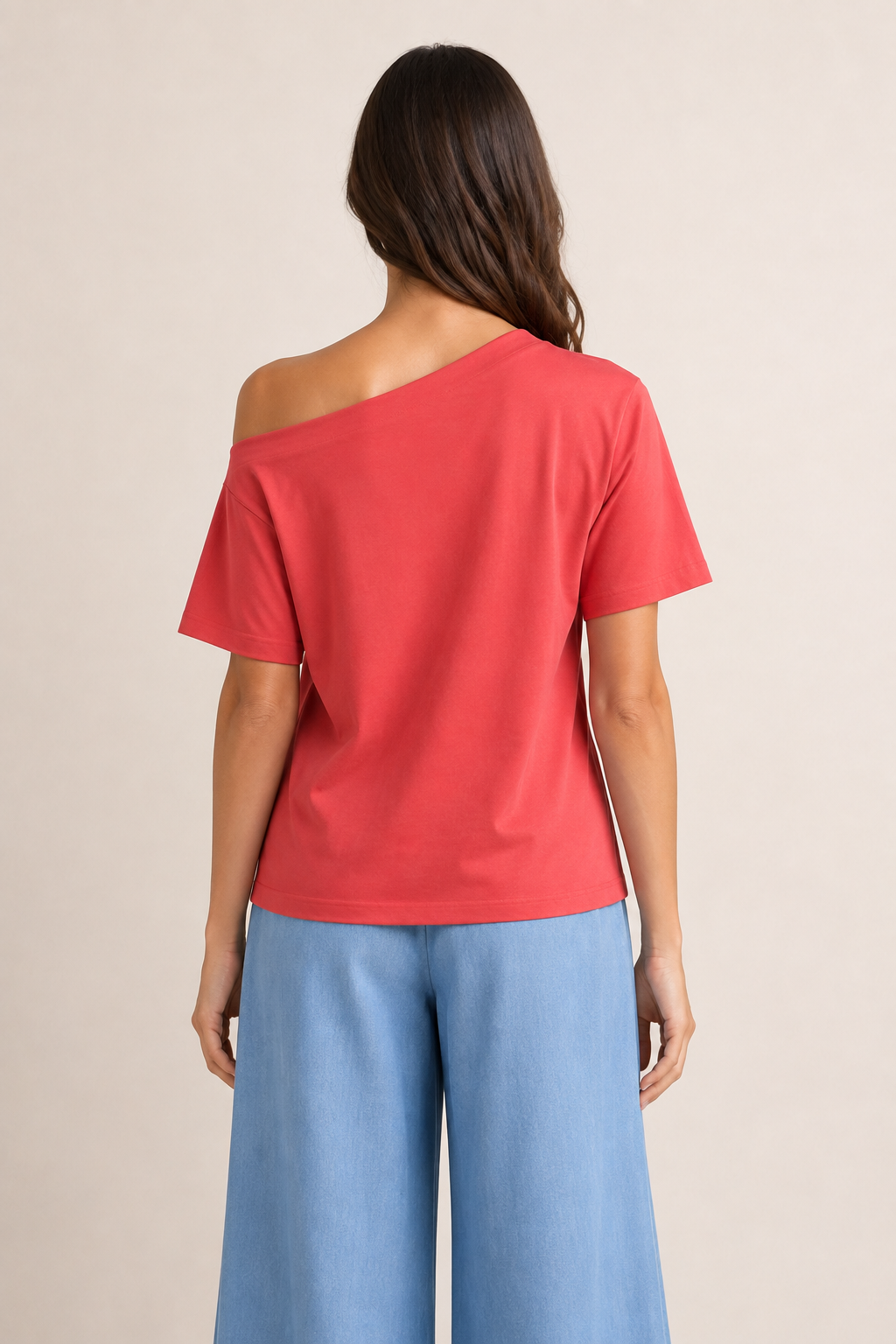 Asymmetrical Off-Shoulder Cotton Top