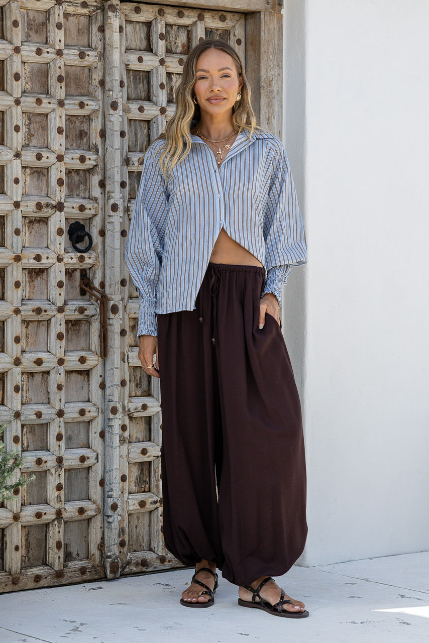 DRAWSTRING HAREM PANTS