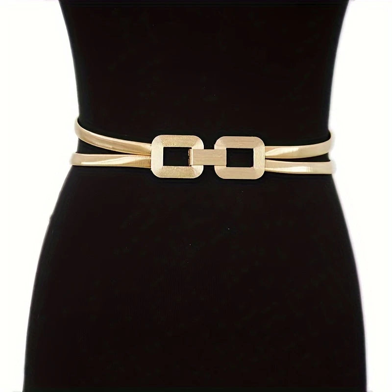 GOLD SQUARE STRETCH BELT