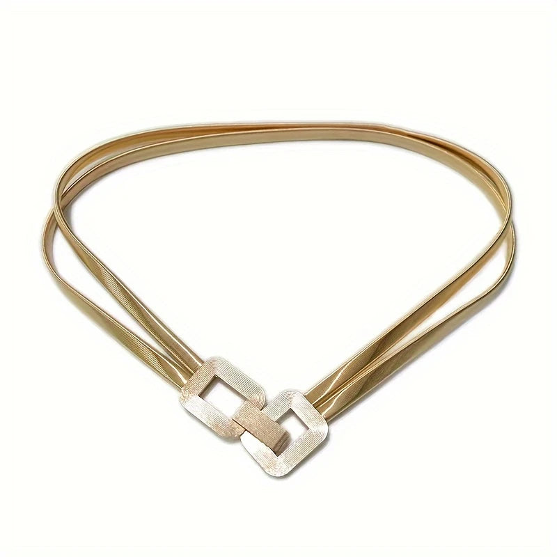 GOLD SQUARE STRETCH BELT