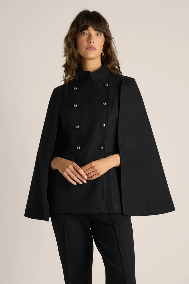 Ellis Military Cape - Black