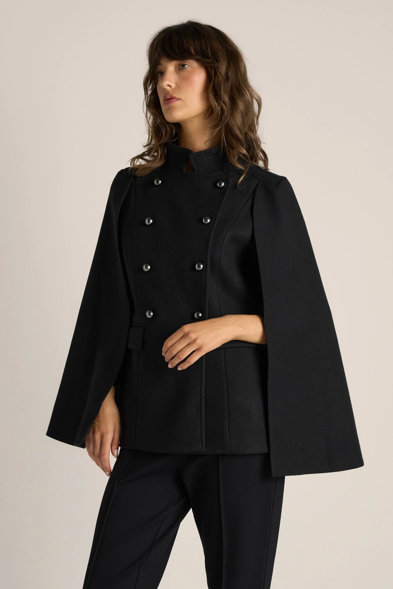 Ellis Military Cape - Black