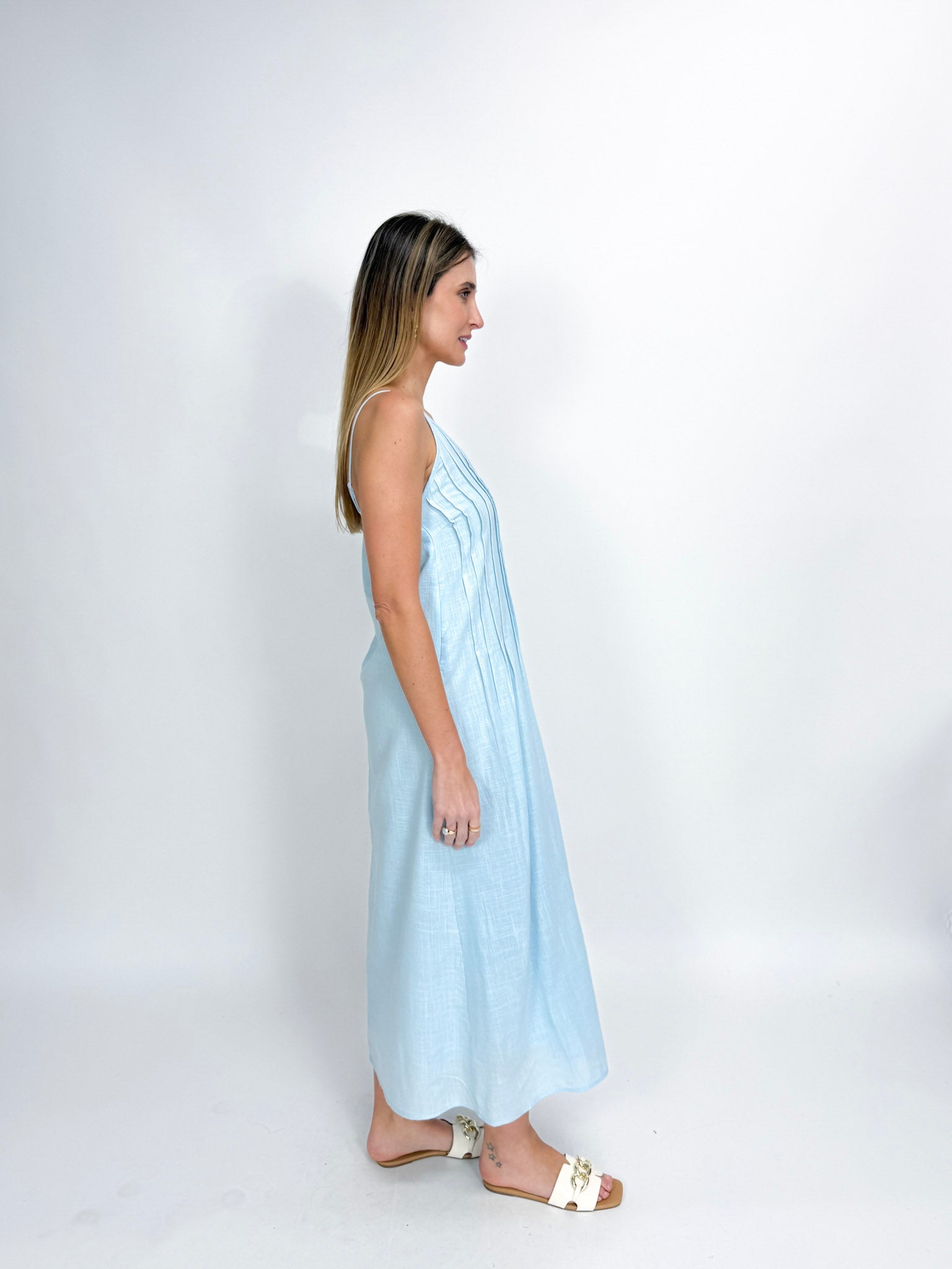 GABRIELLE PINTUCK MAXI DRESS