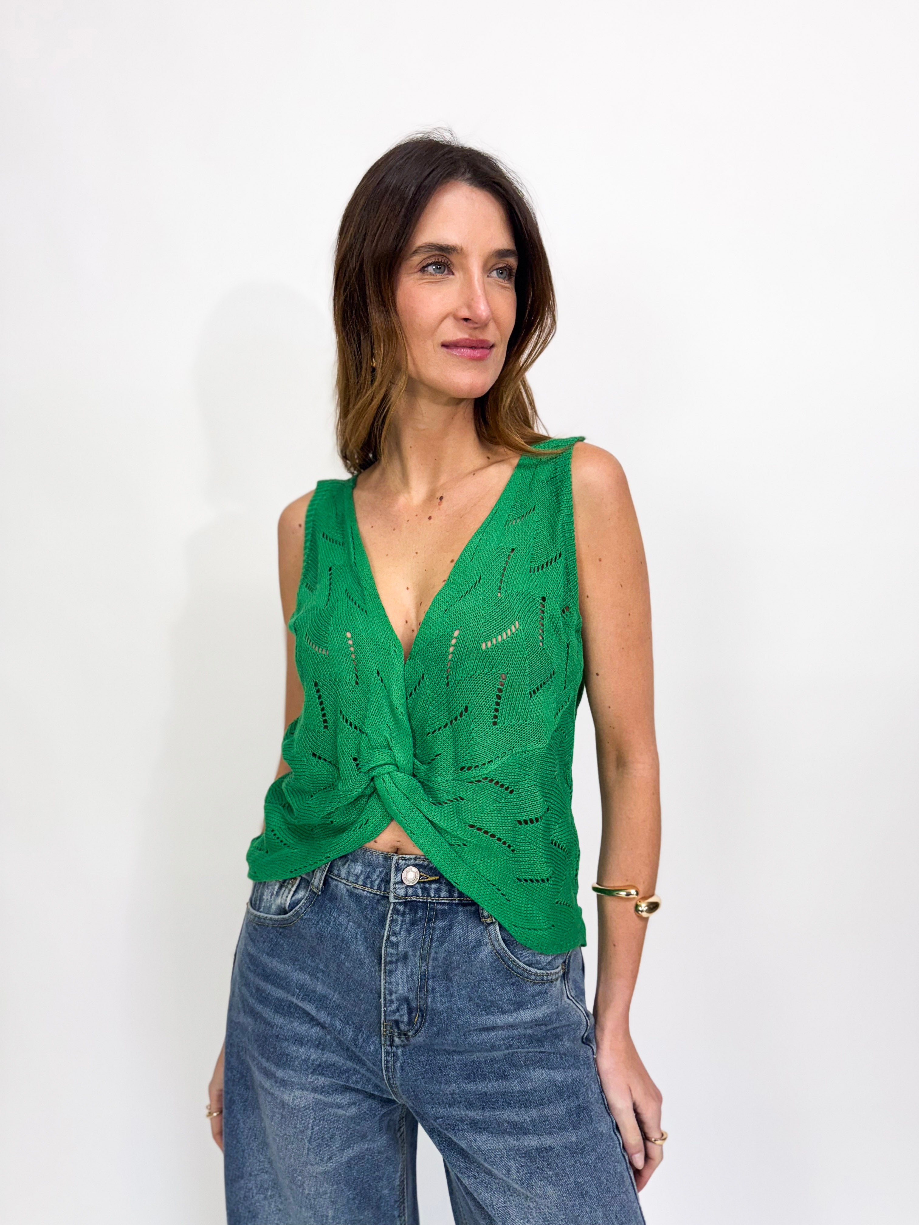 FRONT KNOT KNIT TANK