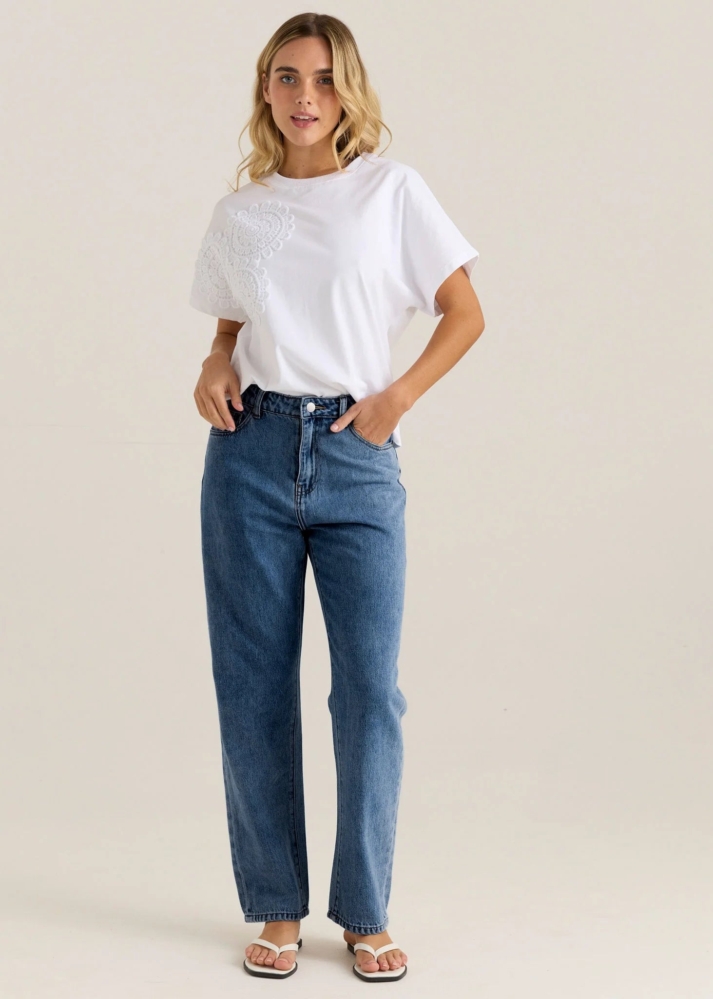 Kalani Straight Leg Jean - 90's Blue Wash
