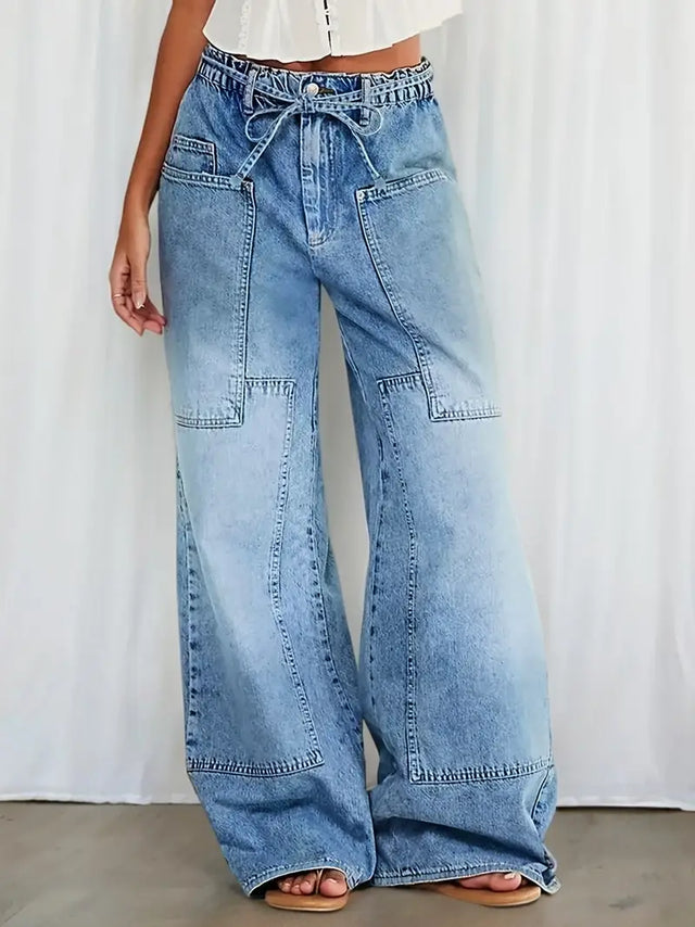 PATCH DENIM RELAXED JEANS