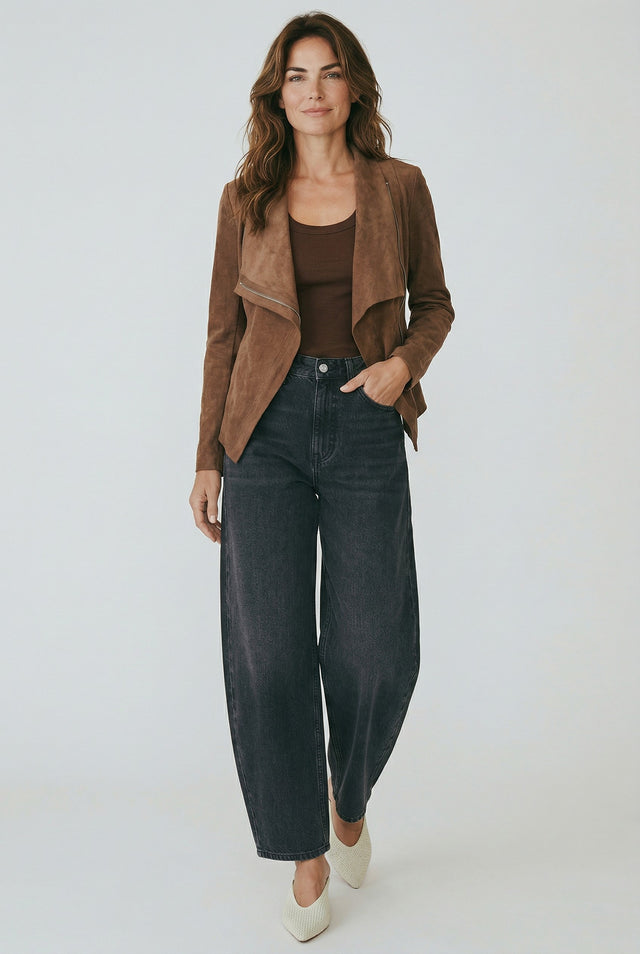 SUEDED ZIP  JACKET