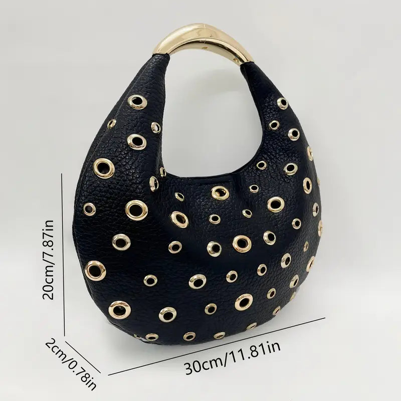 STUDDED CRESENT BAG