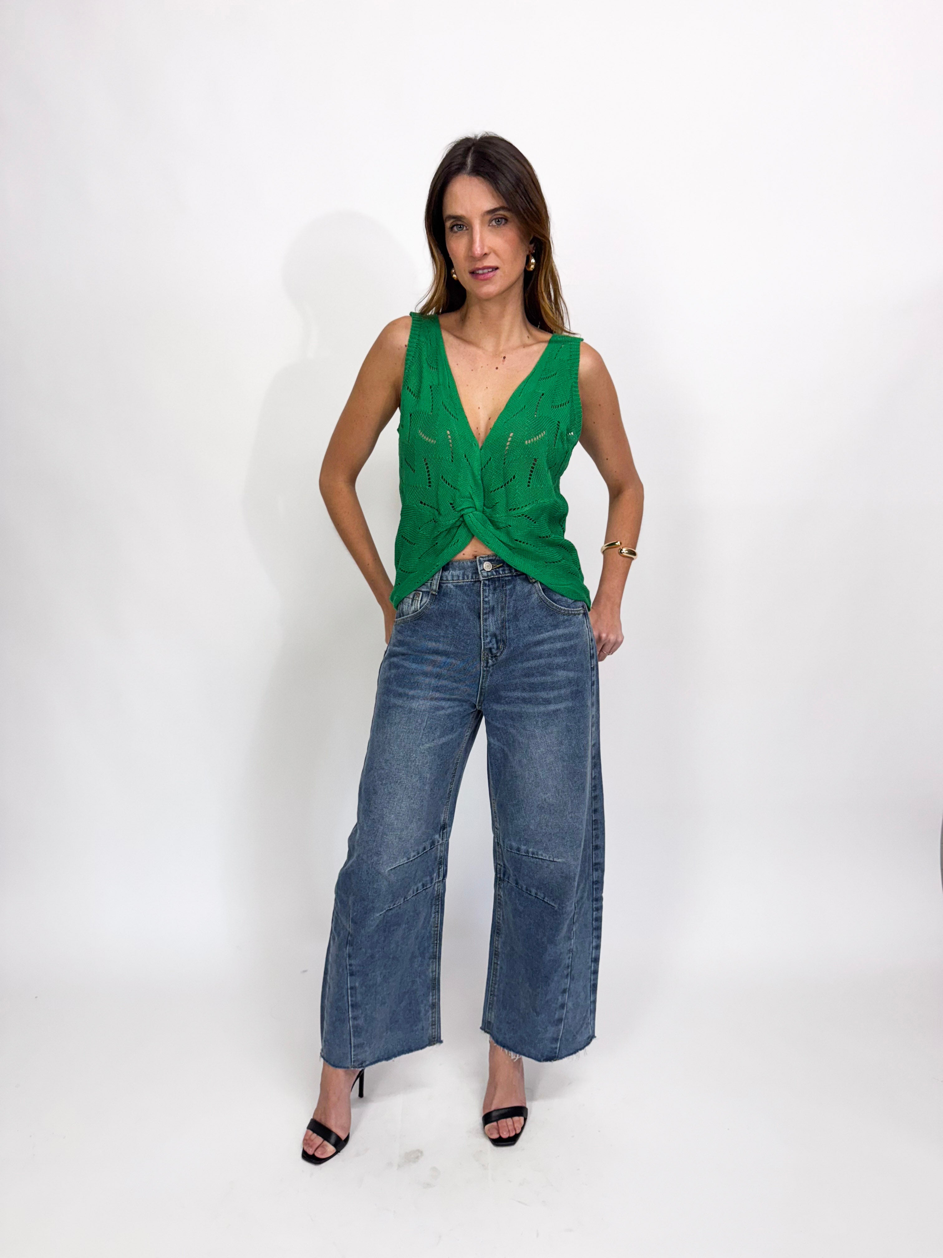 FRONT KNOT KNIT TANK