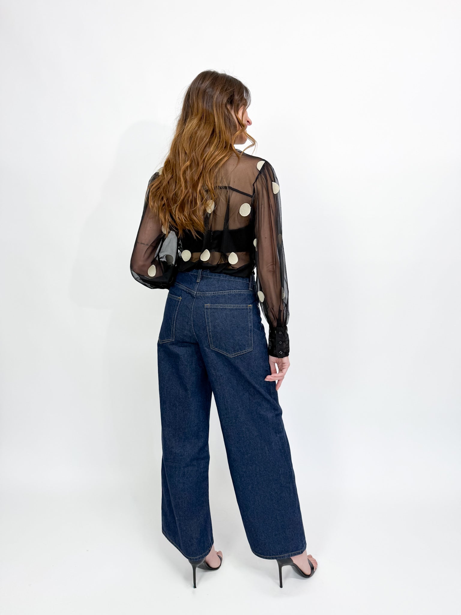 SHEER CHIFFON POLKA BLOUSE