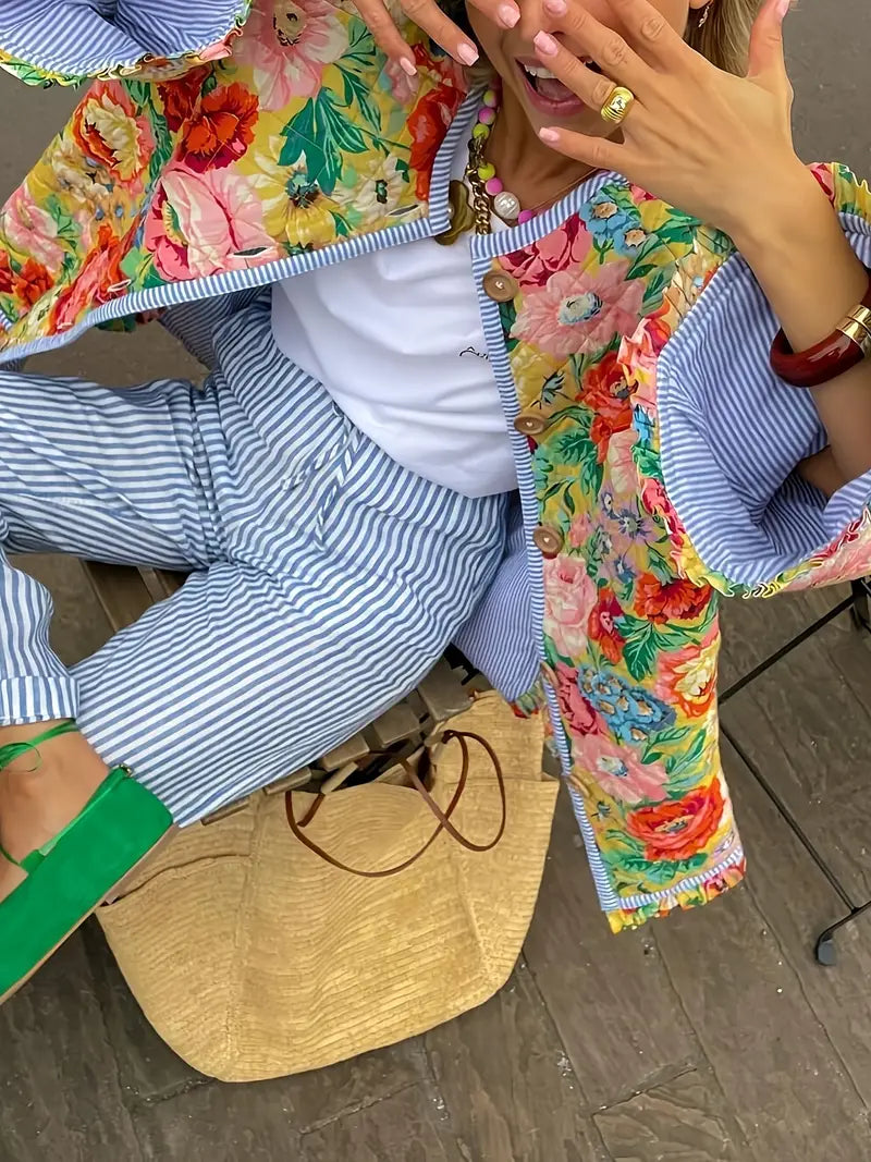 FLORAL QUILTED JACKET